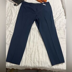 T Tahari Women's Navy front zip Ankle Dress Pants Size 14